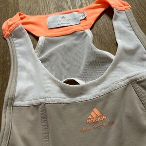 Stella McCartney x Adidas Workout Tank Top Mesh Taupe Neon Orange size 32 / XS